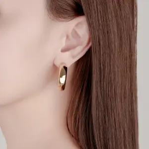 [시후주얼리] 심플 데일리 골드 도톰 볼드 링 귀걸이 EC546E