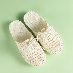 여성 데일리 밀짚 디자인 여름 리본 샌들 뮬 LK-BL03