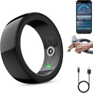 여성 및 남성용 스마트 링 헬스 트래커 심박수 혈중 산소 수면 모니터링 스텝 카운팅 IP68 방수 원격