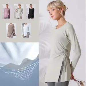 옆트임티 요가복 긴팔 티셔츠 필라테스복 스포츠 운동