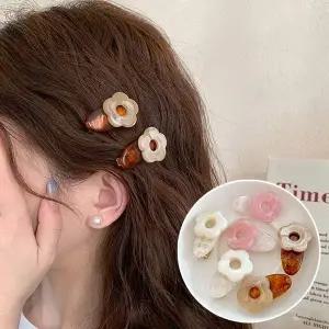 헤어액세서리 헤어핀 러블리 플라워 미니 클립핀 2P 데일리