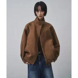 무신사스탠다드 우먼즈 신세틱 스웨이드 하이넥 블루종 재킷 라이트 브라운 1664447