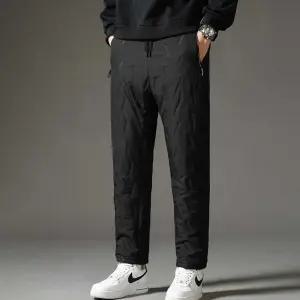 남성 겨울용 일자핏 팬츠 허리밴딩바지 융털안감 jSV7+7UkD