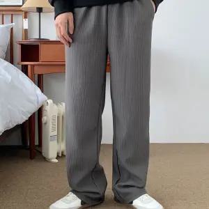 골지 와이드 남성 밴딩 캐주얼 팬츠 편한 일자핏 바지 OjF4+3awK