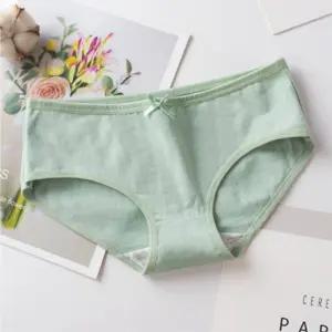 여성 6166 리본 코튼팬티 그린 XL 기본 면 77-88 여자팬티 여성팬티 삼각팬티