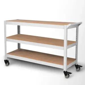 아트박스/스피드랙 홈던트하우스 트롤리 카트 바퀴선반 3단1100x400x750