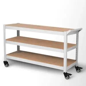 아트박스/스피드랙 홈던트하우스 트롤리 카트 바퀴선반 3단1100x400x600