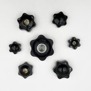 M4 M5 M6 M8 M10 M12 매화 수동 너트 조이기 핸들 나사 별 기계식 검정색 엄지 클램핑 손잡이 수동 내열성