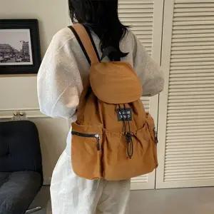 [다잇템] 여자 복주머니 휘뚜루 학생가방 콘트라스트 큰주머니 드로우코드 백팩
