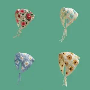 헤어 스카프 두건 삼각 니트 머리장식