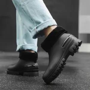 남성 기모장화 레인부츠 털 방한용 장화