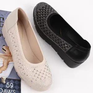 더힐슈즈 보석 웨지굽 여성여자 구두 정장화 단화 로퍼 플랫 4.5cm sjbad-855