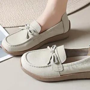 더힐슈즈 소가죽 고무창 여성여자 단화 로퍼 플랫슈즈 3cm sjlux-6315