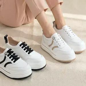 더힐슈즈 가죽 통굽 키높이 여성여자 운동화 슬립온 스니커즈 7cm sjpe+P562