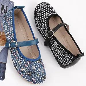 더힐슈즈 보석 메리제인 여성여자 구두 정장화 단화 로퍼 플랫슈즈 3cm sjbad-M601