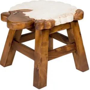 씨 아일랜드 양 디자인 핸드 조각 아카시아 원목 장식 짧은 의자 수입