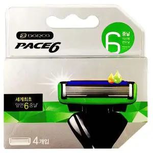 도루코 면도기날 페이스6용 면도날 리필 4개입 전용날 쉐이빙