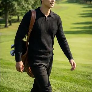 골프 봄 스판 V넥 티셔츠 카라 간절기 큰골지 남성 긴팔