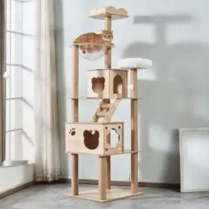 캣타워 세련된 고양이 스크래쳐 공간 절약형