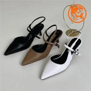 봄철 여성 슬링백 힐 멋스러운 스틸레토 데일리 슈즈 편안한 오피스 룩