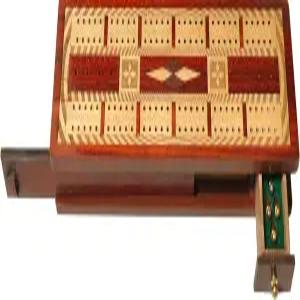 블러드우드와 메이플우드에 보관함이 있는 프리미엄 수제 2트랙 세트 보드 나무 크립비지