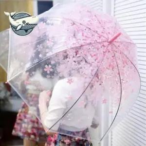 벚꽃 무늬 고급 장우산 대형 투명 우산 여름 장마철 답례품
