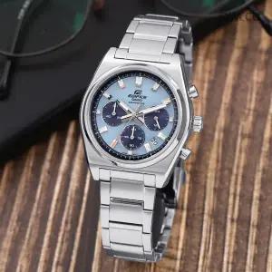 [에디피스] EFB-730D-2B 크로노그래프 민트 블루 아날로그 캐쥬얼 정장 남자 메탈시계 d