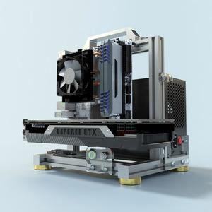 DIY 오픈 프레임 PC 섀시, 알루미늄 컴퓨터 케이스, ITX 마더보드 지원, 우수한 냉각, Type-C 지원