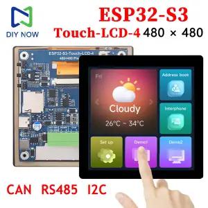 호환 ESP32 S3 4인치 LCD 정전식 480x480 터치 스크린 모듈 32비트 LX7 듀얼 코어 프로세서 WiFi 블루투스