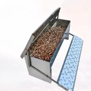 페달 닭모이통 닭 스테인리스스틸 신형 안전한 급식기 뚜껑 양계장 밀폐형