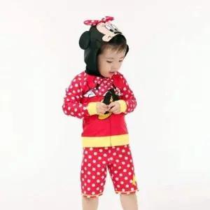 미니마우스 아동 수영복 세트 후드 래쉬가드 수영복 어린이