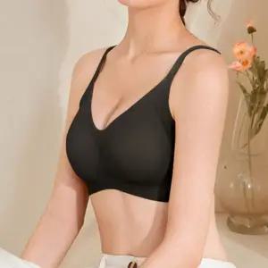 볼륨 강화 심리스 저중심 무봉제 노와이어 브라