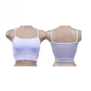 여성용 화이트 스포츠 인견 끈 브라탑 데일리 속옷