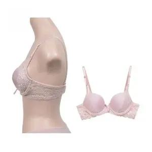 핑크 몰드 와이어 브라 B컵 여성 속옷 리본 디테일