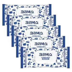 크리넥스 소프트 엠보싱 물티슈 60매 x 5팩 BIGWIDE