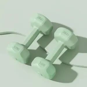 컬러 (그린) 바디필 2개세트(3kg) 육각 아령 덤벨