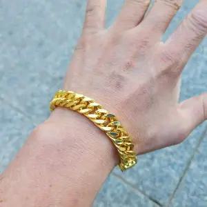 남성 가짜 금팔찌 황금 체인