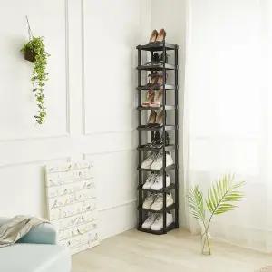 슈즈랙 10단 코너 플라스틱 신발장 심플 조립식