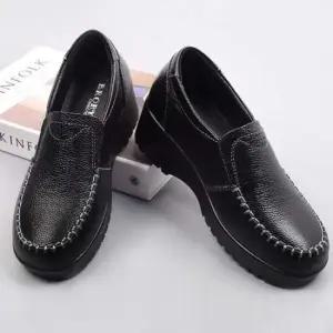 키높이단화 여성 소가죽 통굽 키높이 슬립온 스니커즈 컴포트화