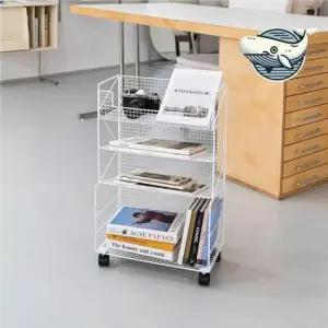 북트레일러 이동식 수납 책정리 트롤리 선반 다용도 책꽂이