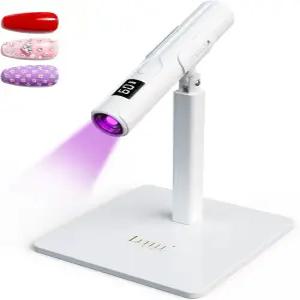 프리미엄 스탠드가 장착된 업그레이드된 UV 네일 램프 LCD 디스플레이 및 눈 보호 커버가 젤 네일용 무선