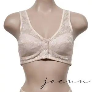 플라워패턴 인견 앞버튼 노와이어 B컵 브라