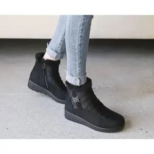 [라운슈][라운슈] 스웨이드 콤비 퍼안감 패딩 앵클부츠 3cm (43599438)