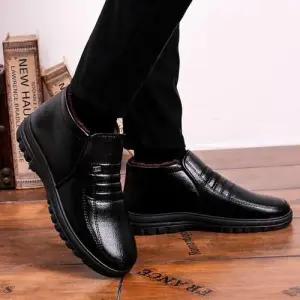 남성 블랙 겨울 따뜻한 털운동화 방한 털로퍼 털구두 WFGCU03