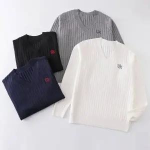 남녀공용 브이넥 달빛자수 긴팔 니트 스웨터4color