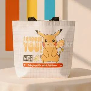 ( )캐릭터 리유저블백 피카츄 타포린백 장바구니 다회용 쇼핑백 튼튼한 시장 가방