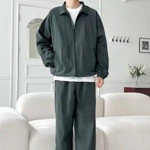 남자 남성 긴팔 밴딩 바지 팬츠 긴바지 집업 코디 세트 트레이닝복 바람막이 봄 가을 간절기 아우터 여행