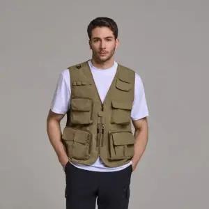 남성 등산 낚시 캠핑 작업용 멀티 포켓 메쉬 조끼