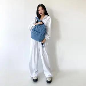 [신상오픈런]데님백팩 지퍼 남녀공용 청배낭 천가방 블랙진 (31657969)