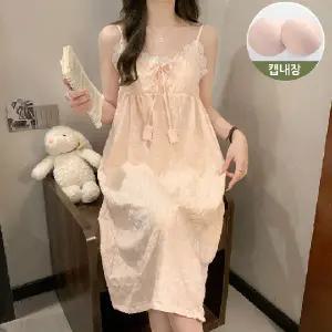 원피스 여성 잠옷 공주풍 여자 잠옷 나시 여름 파자마 실내복